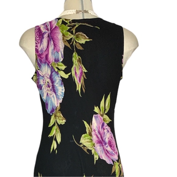 American Angel Gorgeous Black and Purple Floral Printed Maxi Dress Size … - Picture 15 of 16